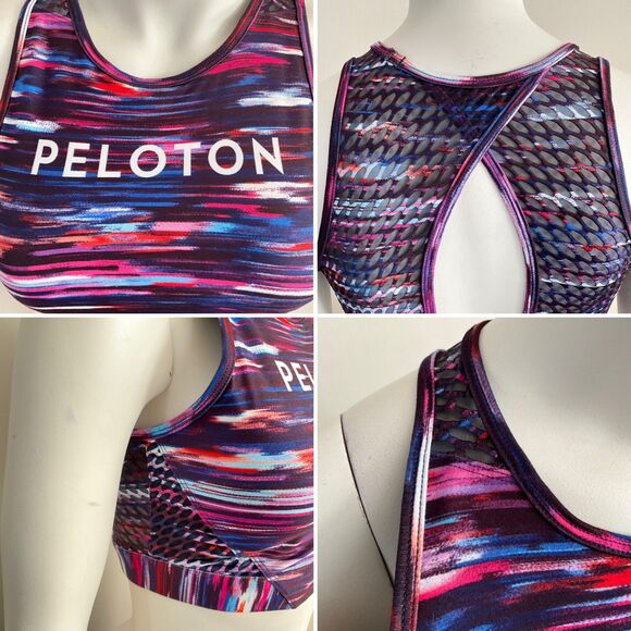 Peloton Sports Bra Printed Melody High Neck Crop Top Breathable M - Picture 6 of 9